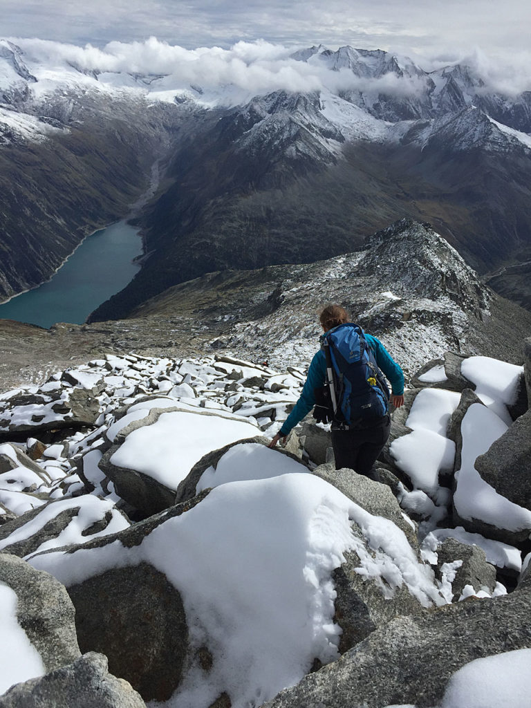 Blick auf den Schlegeisspeicher beim Abstieg
